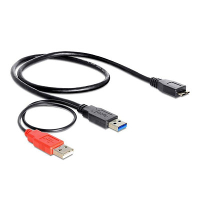 Delock USB 3.0-Y-Kabel 2x A - MicroB 0.6 m Delock USB 3.0-Y-Kabel 2x A - MicroB 0.6 m