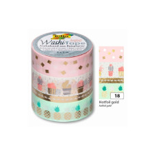 Folia Washi Tape Hotfoil Rosa/Gold/Grün Folia Washi Tape Hotfoil Rosa/Gold/Grün