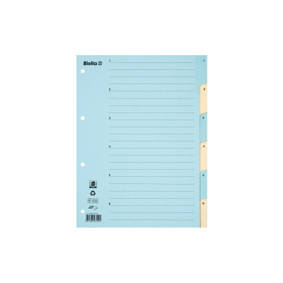 Biella Register A4 1 - 6 Karton Blau
