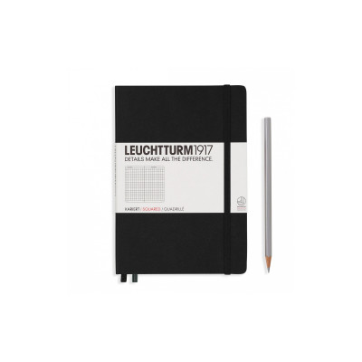 Leuchtturm Notizbuch Medium Hardcover A5, Kariert, Schwarz Leuchtturm Notizbuch Medium Hardcover A5, Kariert, Schwarz