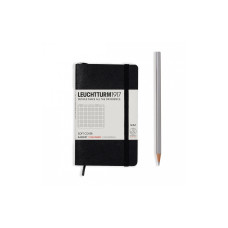 Leuchtturm Notizbuch Pocket A6, Kariert, Schwarz