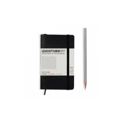 Leuchtturm Notizbuch Pocket A6, Kariert, Schwarz Leuchtturm Notizbuch Pocket A6, Kariert, Schwarz
