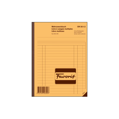 Favorit Durchschreibeblock 156 x 210 mm Mehrzweckbuch, Blau/Weiss