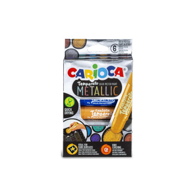 Carioca Posterfarbe Temperello Metallic 6 Stück, Mehrfarbig
