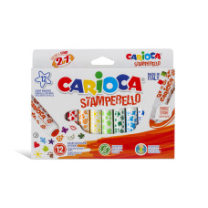 Carioca Fasermaler Stamperello 12 Stück, Mehrfarbig