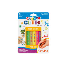 Carioca Glitzerstifte Neon 6 Stück, Mehrfarbig
