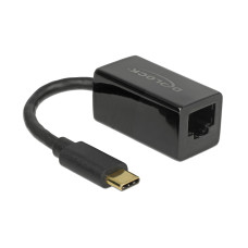 Delock Netzwerk-Adapter USB-C - RJ45 1Gbps, Schwarz