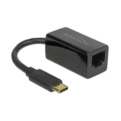 Delock Netzwerk-Adapter USB-C - RJ45 1Gbps, Schwarz Delock Netzwerk-Adapter USB-C - RJ45 1Gbps, Schwarz