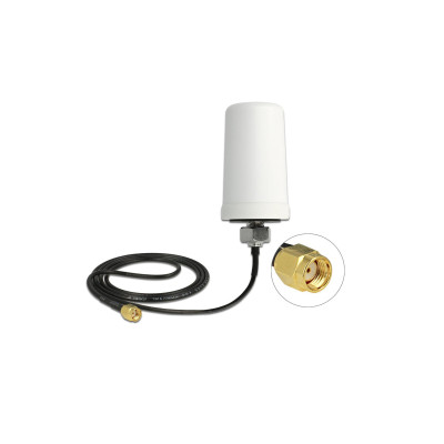 Delock WLAN-Antenne RP-SMA, Dualband für Auto/Dach, 1m