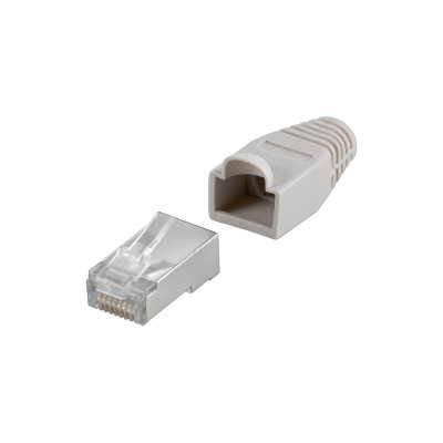 Wirewin Stecker RJ45 Cat.6 100 Stück, geschirmt, Grau