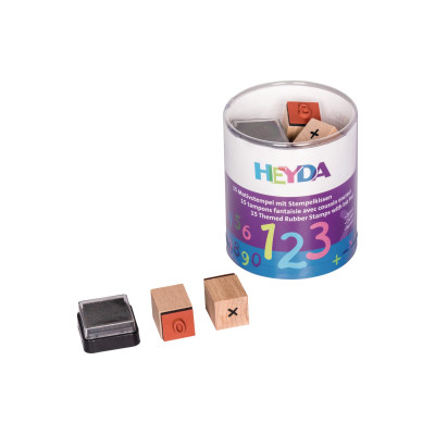 Heyda Motivstempel-Set Zahlen, Braun/Orange