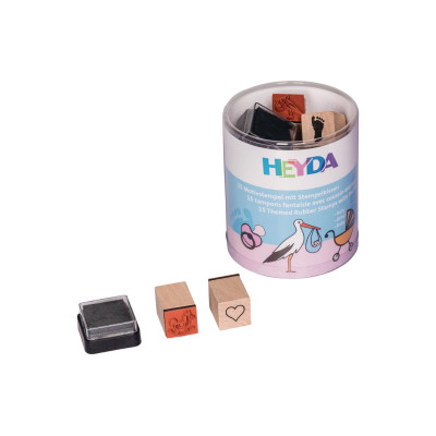 Heyda Motivstempel-Set Baby, Braun/Orange