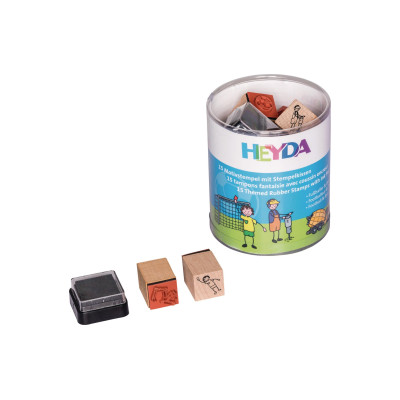 Heyda Motivstempel-Set Fussball/Baustelle, Schwarz/Orange