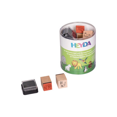 Heyda Motivstempel-Set Zootiere, Braun; Orange