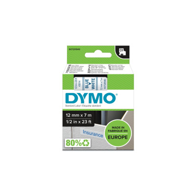DYMO Beschriftungsband D1 Weiss auf Blau