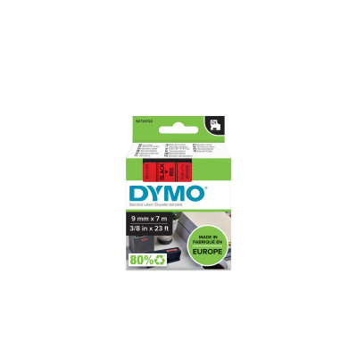 DYMO Beschriftungsband D1 Schwarz auf Rot