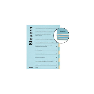 Biella Steuermappe A4 12-teilig, Blau; Beige