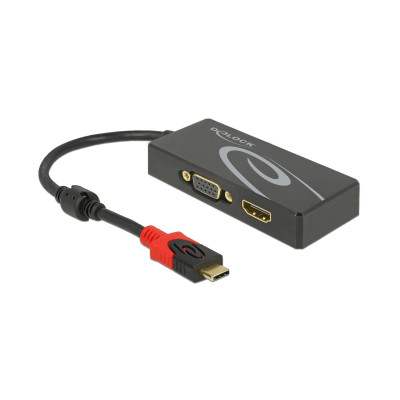 Delock 2-Port Signalsplitter USB-C - 1xHDMI & 1xVGA