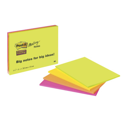 3M Notizzettel Post-it Super Sticky 14,9 x 20 cm Farbig