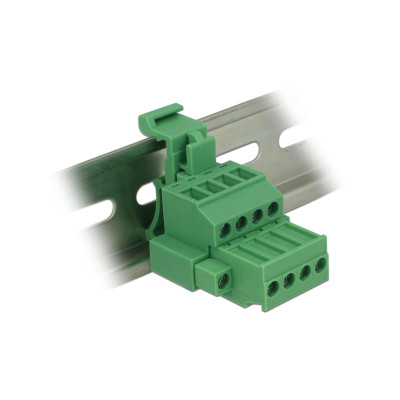 Delock Hutschiene  Terminalblock 4Pin, mit Schraubverriegelung