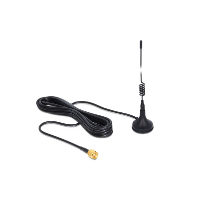 Delock GSM-Antenne SMA, 0.8-2.1GHz, 25cm  3dBi, 2m Kabel