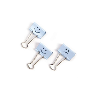Rapesco Papierklemme Foldback Emojis 32 mm, Hellblau