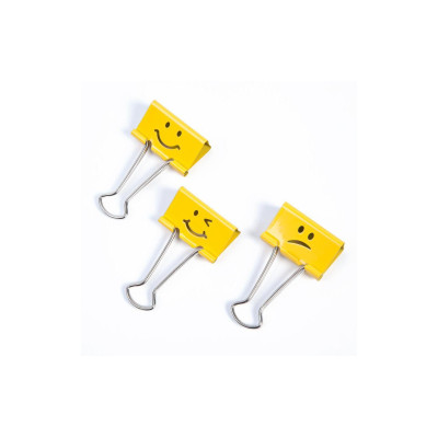 Rapesco Papierklemme Foldback Emojis 32 mm, Gelb