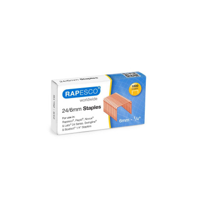 Rapesco Heftklammer 24/6 Kupfer, 1000 Stück