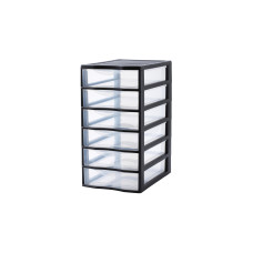 Rotho Schubladenbox Orgamix 6 kleine Schübe, Schwarz