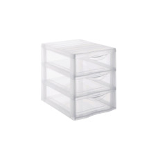 Rotho Schubladenbox A5 Orgamix 3 kleine Schübe, Transparent