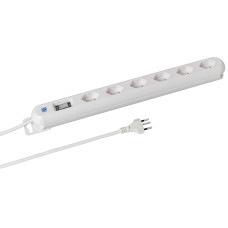 STEFFEN Steckdosenleiste STEBA LINEA PLUS 6 × T13