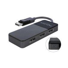Delock 3-Port Signalsplitter Displayport, 4K/60Hz unterstützt MST Delock 3-Port Signalsplitter Displayport, 4K/60Hz unterstützt MST
